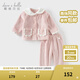 戴維貝拉（DAVE＆BELLA）冬裝新款童裝女童家居服套裝寶寶保暖衣服牛奶絨小童睡衣兩件套 粉色【現貨】 100 cm（建議身高90-100cm）