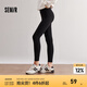 森馬（Semir）休閑褲女修身磨毛輕暖小腳褲2024秋冬新款顯腿長九分鯊魚褲瑜伽褲 黑色90001 155/62A/S