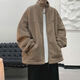 鵲笙秋冬季羊羔絨拉鏈外套男士青少年學(xué)生開(kāi)衫衛衣男寬松休閑保暖夾克 2201咖啡色【高品質(zhì)】 M 【建議80-105斤左右】