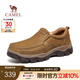 駱駝（CAMEL）男鞋新款韌磨砂牛皮止滑耐磨樂福套腳經(jīng)典休閑皮鞋男 G13A307157古銅色 40