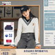 TOMMY JEANS【撞色V領(lǐng)】秋冬女裝美式學(xué)院風(fēng)刺繡肌理感內搭針織衫 米白色YBH XS （推薦：100斤以下）