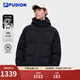 FILA FUSION斐樂(lè )潮牌羽絨服男冬季新款休閑寬松連帽保暖外套 正黑色-BK L 175/96A