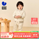 迷你巴拉男童女童長(cháng)袖套裝秋冬寶寶兒童套裝棒球服外套長(cháng)褲 淺駝50017 90
