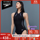 速比濤（Speedo）電氣矩陣黑標Hero4.0鯊魚(yú)皮競速溫泉度假連體泳衣女 黑/淺紫 36