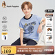 暇步士（Hush Puppies）【速干】童裝兒童男女中性大童2025夏季青春活力學(xué)院風(fēng)短袖套裝冰晶藍150