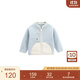 white wheat兒童2025秋季上衣女男孩抗靜電搖粒絨外套寶寶拉鏈衣服 藍(lán)色 90 cm