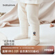 babylove嬰兒褲子春秋款彈力打底褲女寶寶休閑褲居家內(nèi)穿百搭長褲 米白 90 cm