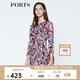 PORTS寶姿商場同款 春夏新品女裝圓領花色印花修身連衣裙LN8D223HPP028 黑色印花 L (8)