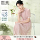 香影新中式粉色連衣裙女2025夏季新款國風(fēng)盤(pán)扣刺繡收腰顯瘦仙女裙 粉紅 L