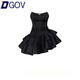 DGOV生日連衣裙聚會(huì )小禮服黑色連衣裙女夏季新款抹胸連衣裙短裙不規則 黑色 S 建議70-90斤
