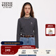 Teenie Weenie小熊女裝2025秋新款休閑簡(jiǎn)約時(shí)髦拼接條紋中領(lǐng)打底衫 藏青色 S 160