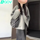 DGOV2025新款呢子赫本風(fēng)灰色毛呢外套女秋冬季小個子加厚短款大衣女 灰色  S 建議【80-90斤】