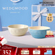 WEDGWOOD[七夕禮物]歡愉假日米飯碗藍(lán)色白色2個(gè)飯碗陶瓷餐具15cm碗盤(pán)餐具