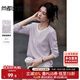 尚都比拉拼接假兩件圓領(lǐng)長(cháng)袖T恤女秋季水波紋肌理內搭減齡貝殼扣彈力上衣