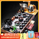 瓷牌茗茶具 功夫茶具套裝流水茶盤(pán)茶臺陶瓷茶壺茶杯全自動(dòng)燒水器整套 沙金西施套裝+禪靜流水三合一盤(pán)