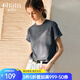 Olrain歐芮兒灰色短袖T恤女春夏2025新款高級感通勤趣味刺繡上衣 灰色 M
