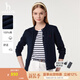 哈吉斯（HAZZYS）女裝 春季女士外套【PHIZ系列】內(nèi)搭外穿簡約針織開衫女 藏青色NV L (165/88A 40)