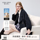 秋水伊人高級(jí)感西裝大翻領(lǐng)毛呢外套冬新款女復(fù)古休閑羊毛大衣 藏青色 S
