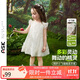 ASK JUNIOR兒童小飛袖連衣裙2025夏季小童網(wǎng)紗裙女童花苞裙公主裙 白色 