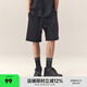 CHINISM CH赤塵透氣簡(jiǎn)約肌理感直筒短褲男士夏季寬松運(yùn)動(dòng)休閑外穿五分褲 黑色 L