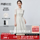 尚都比拉新中式蕾絲連衣裙女2025夏季國風(fēng)女裝氣質(zhì)顯瘦拼接裙子