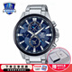 卡西歐（CASIO） 手表男edifice世界時(shí)間時(shí)尚商務(wù)休閑鋼帶送男友石英表防水男表 EFR-303DB-2A