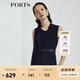 PORTS寶姿 商場(chǎng)同款新品氣質(zhì)百搭不對(duì)稱系帶連體褲LL8P041NWB011 丈青 L (8)