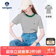 Navigare意大利小帆船女士水手風(fēng)條紋短袖圓領(lǐng)針織衫2324504501 白/綠 M 