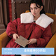 樂町精致大毛領(lǐng)千金風(fēng)羽絨服女甜美翻領(lǐng)收腰羽絨外套 深紅色（現(xiàn)貨） S