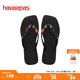 havaianas哈唯納SlimSquarePatchwork時尚休閑人字拖外穿度假拖鞋 0090-黑色 37-38 巴西碼