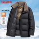 鴨鴨（YAYA）羽絨服男短款綿羊毛領(lǐng)翻領(lǐng)冬季保暖新款中老年爸爸裝外套25107YYA