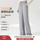 香影【加絨抗起球】直筒闊腿褲女高腰2025秋冬新款長(cháng)褲寬松糯米褲 灰色 S
