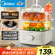 美的（Midea）電蒸鍋 電煮鍋電火鍋多功能鍋家用電鍋蒸蛋器蒸包子鍋電熱鍋10.8升三層大容量多用途鍋ZGE2323Z02