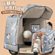 許愿家電動(dòng)車(chē)擋風(fēng)被冬季加絨加厚斗篷式防水電瓶摩托防風(fēng)保暖加大防暴雨 深灰發(fā)財摩托丨防水透明膜工藝【護脖護肩】 帶收納卡扣