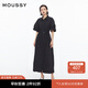 moussy 女裝新品舒適通勤風(fēng)優(yōu)雅度假襯衫連衣裙010HS233-0151 020黑色 S 00001