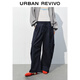 UR2026春季新款女裝潮流松弛感褶皺棉質(zhì)彎刀褲UYV650081 墨藍 M
