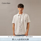 Calvin KleinJeans春夏男士潮流復古ck經(jīng)典布標貼袋純棉短袖牛仔襯衫J325774 1AA-牛仔白 M