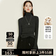 晚白100%綿羊毛高領(lǐng)針織衫女2025秋冬款純色洋氣百搭內搭打底毛衣 深灰色 M