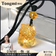 侗秘黃水晶貔貅吊墜男女情侶天然水晶吊墜本命年項鏈送女友 收藏級7-8g繩鏈款