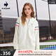 樂(lè )卡克（Le coq sportif）【新品】法國公雞復古網(wǎng)球風(fēng)女士拉鏈運動(dòng)休閑寬松外套上衣 瓷白色 L
