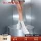 THOM WILLS【女鞋】厚底小白鞋女增高低幫休閑板鞋真皮透氣夏季百搭頭層牛皮 白色粉色尾WG113 36 /5碼