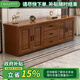 迪美爾 電視柜 實(shí)木電視柜現代客廳實(shí)木經(jīng)濟型儲物高柜影視柜組合家具 胡桃色