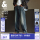 杰克·瓊斯（JACK&JONES）【七夕情人節禮物】25年男裝秋季牛仔褲男寬松褲子廢土風(fēng)闊腿褲 A14 深牛仔藍 31 175 W31/L30