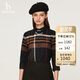 哈吉斯（HAZZYS）女裝 格紋英倫風(fēng)長(zhǎng)袖襯衫ASCSK1ADK21 藏青色NV 160/84A38