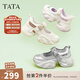 他她（TATA）厚底老爹鞋涼鞋女鞋瑪麗珍鞋休閑運動(dòng)鞋秋季3ER01BQ4 銀/灰 36