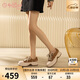 金利來(lái)（Goldlion）女鞋厚底松糕板鞋2025春季增高鞋戶(hù)外運動(dòng)休閑鞋G691510192土黃36