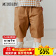 Milkbarn夏季兒童褲子1-8歲男寶女寶沙灘褲中小童休閑七分工裝褲 深卡其 110 cm