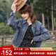 百圖betu女裝春季新款短外套簡約寬松ins潮百搭牛仔外套女2401T45 牛仔色 M