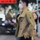 葉余卡其短風(fēng)衣春裝男韓版翻領(lǐng)外套英倫雅痞帥氣感 卡其色 L 建議體重95-120斤