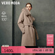 VEROMODA 毛呢大衣2024早秋新款狐貍毛領(lǐng)雙面呢純綿羊毛中長(cháng)款324327038